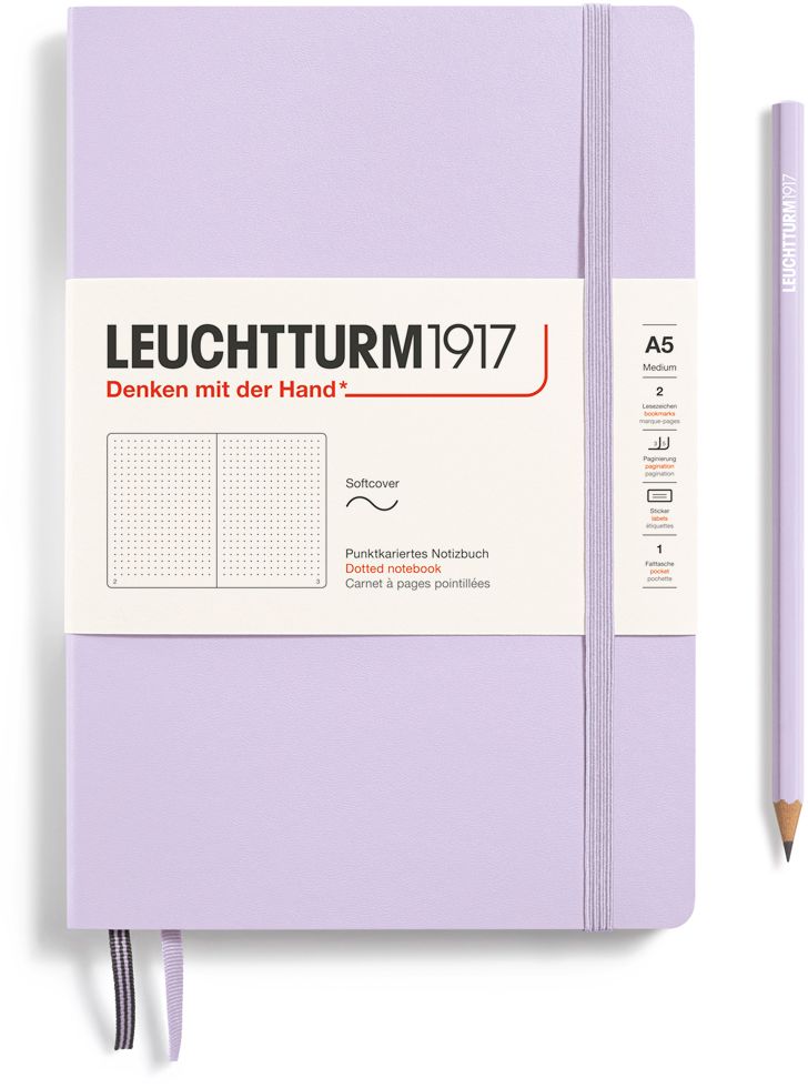Leuchtturm1917 Lilac, Softcover, Medium (A5), 123 p., dotted