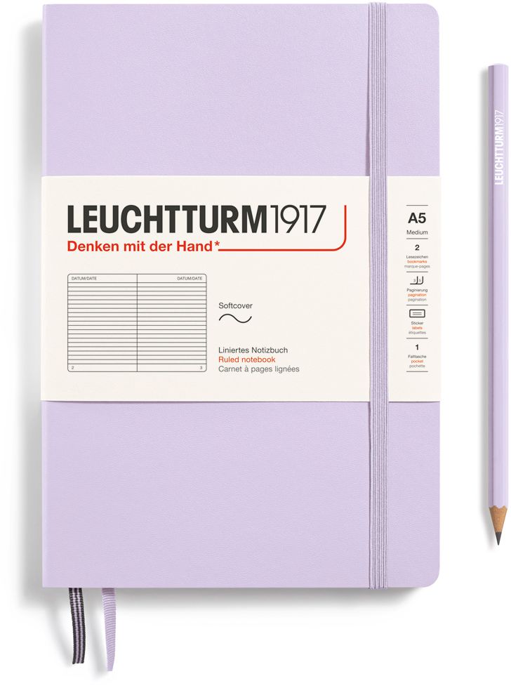 Leuchtturm1917 Lilac, Softcover, Medium (A5), 123 p., ruled