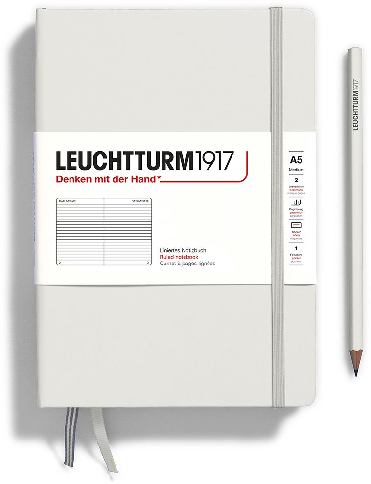 Light Grey Medium (A5) Ruled Journal