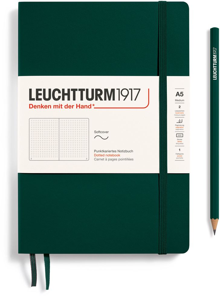 Leuchtturm1917 Forest Green, Softcover, Medium (A5), 123 p., dotted