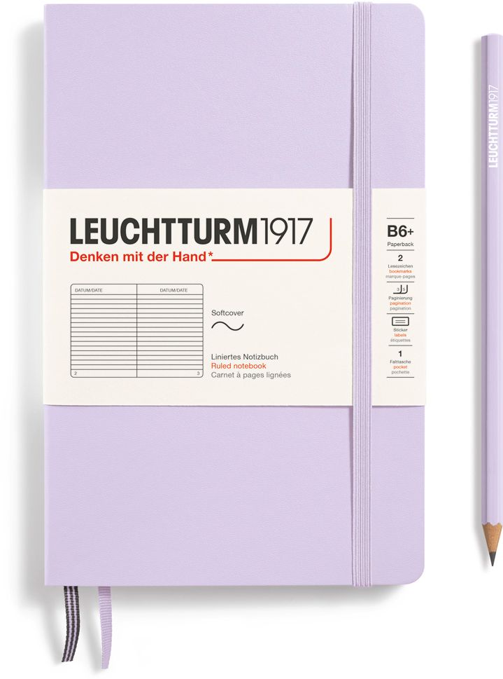 Leuchtturm1917 Lilac, Softcover, Paperback (B6+), 123 p., ruled