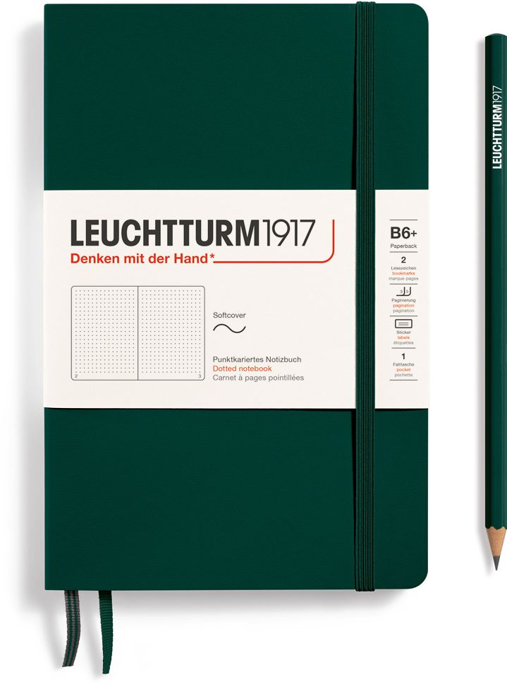 Leuchtturm1917 Forest Green, Softcover, Paperback (B6+), 123 p., dotted