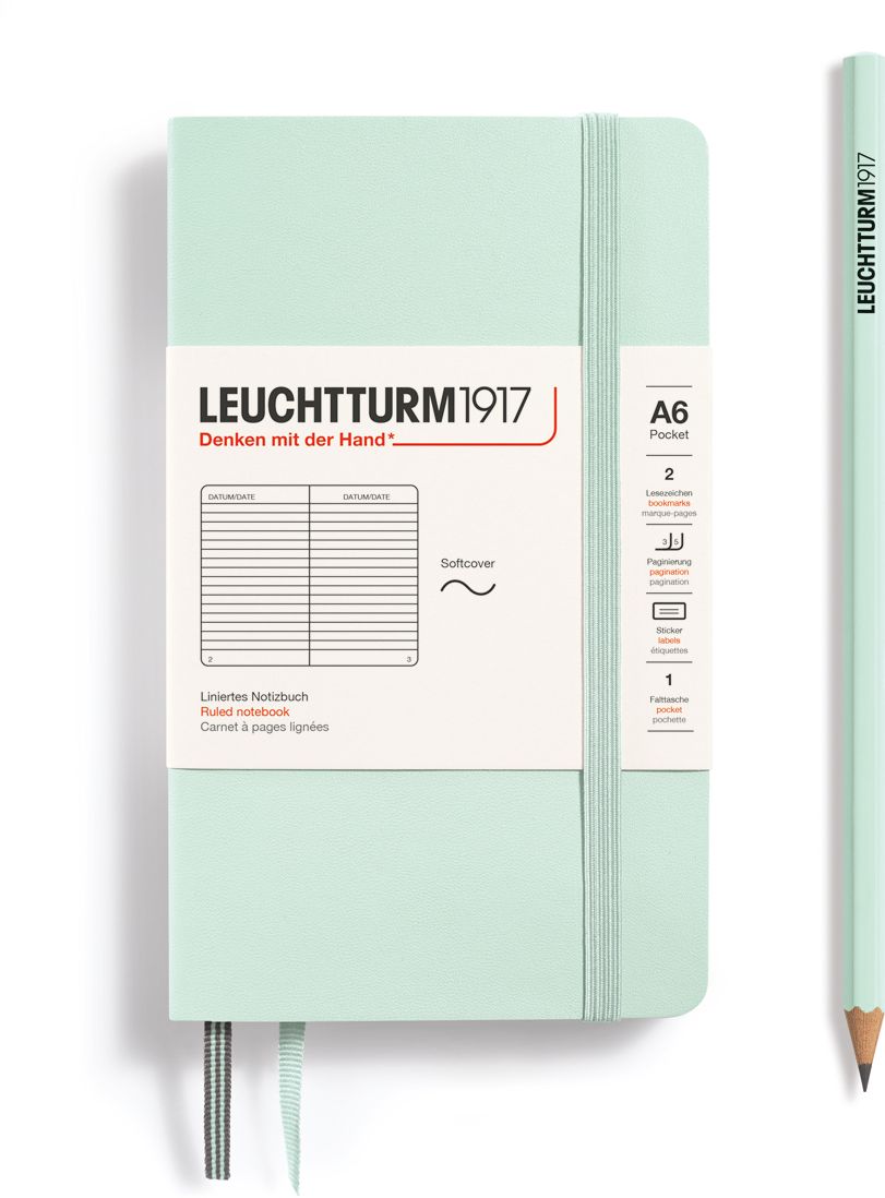 Mint Green, Softcover, Pocket (A6), 123 p., ruled