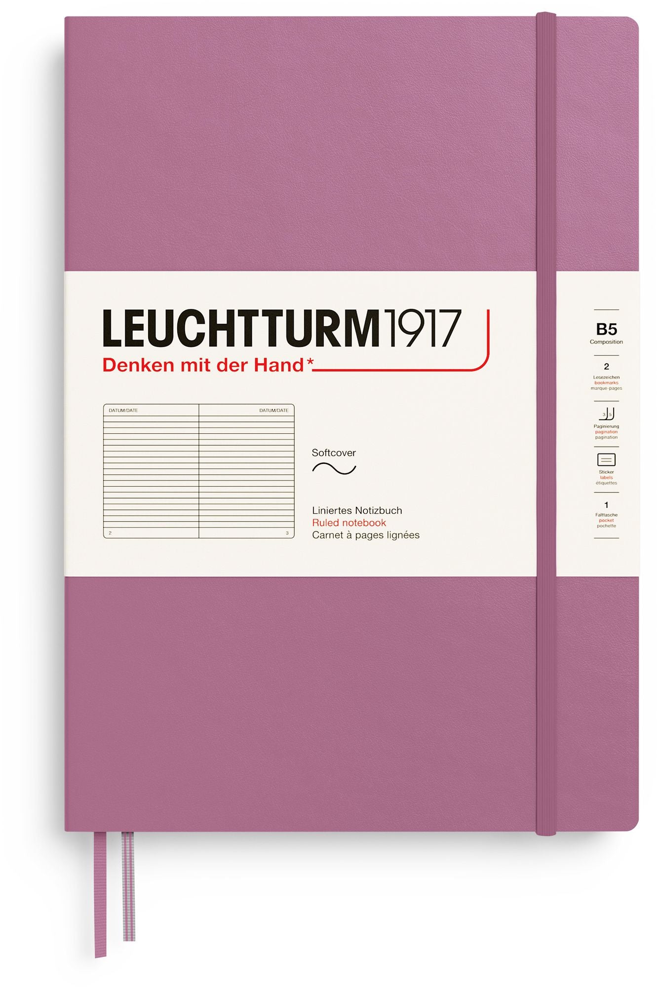 Dusty Rose, Softcover, Composition (B5), 123 p., ruled