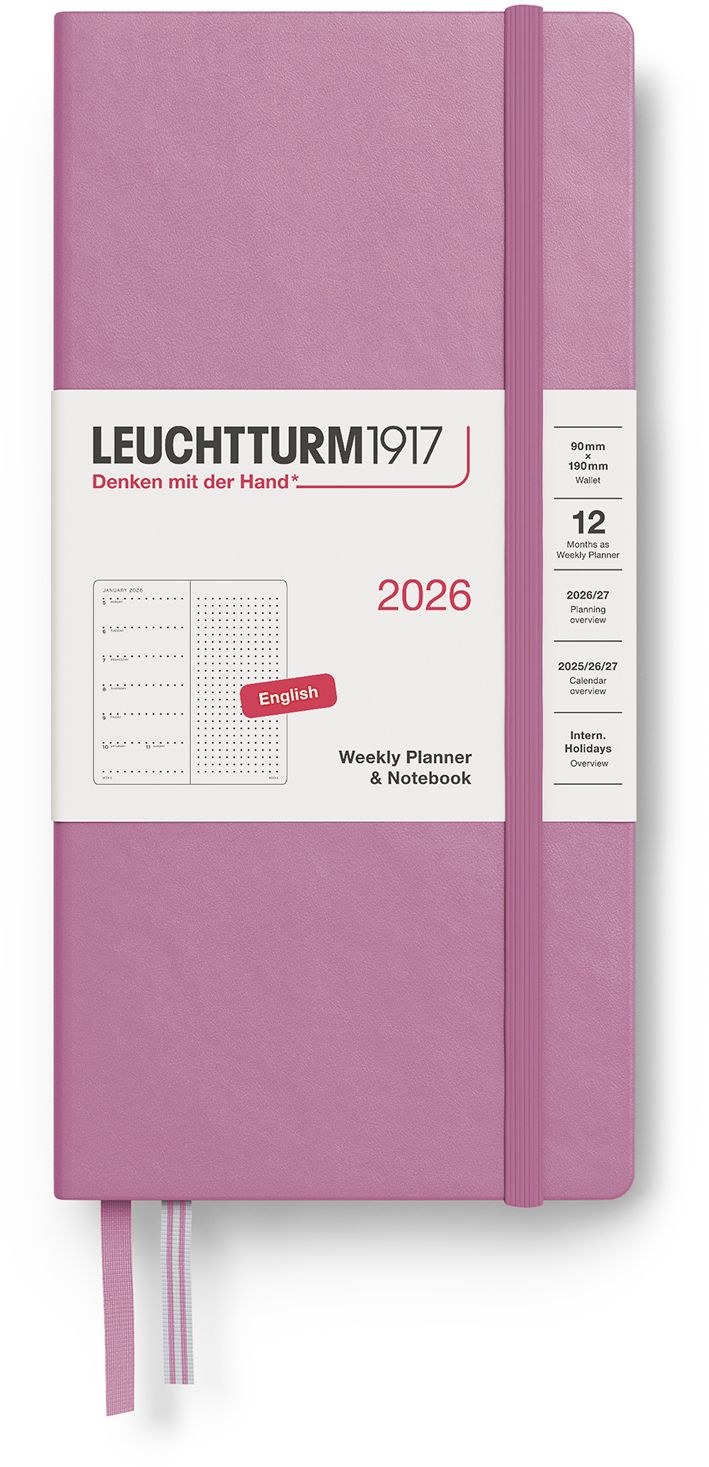 2026 Dusty Rose Weekly Planner & Notebook Dotted Wallet