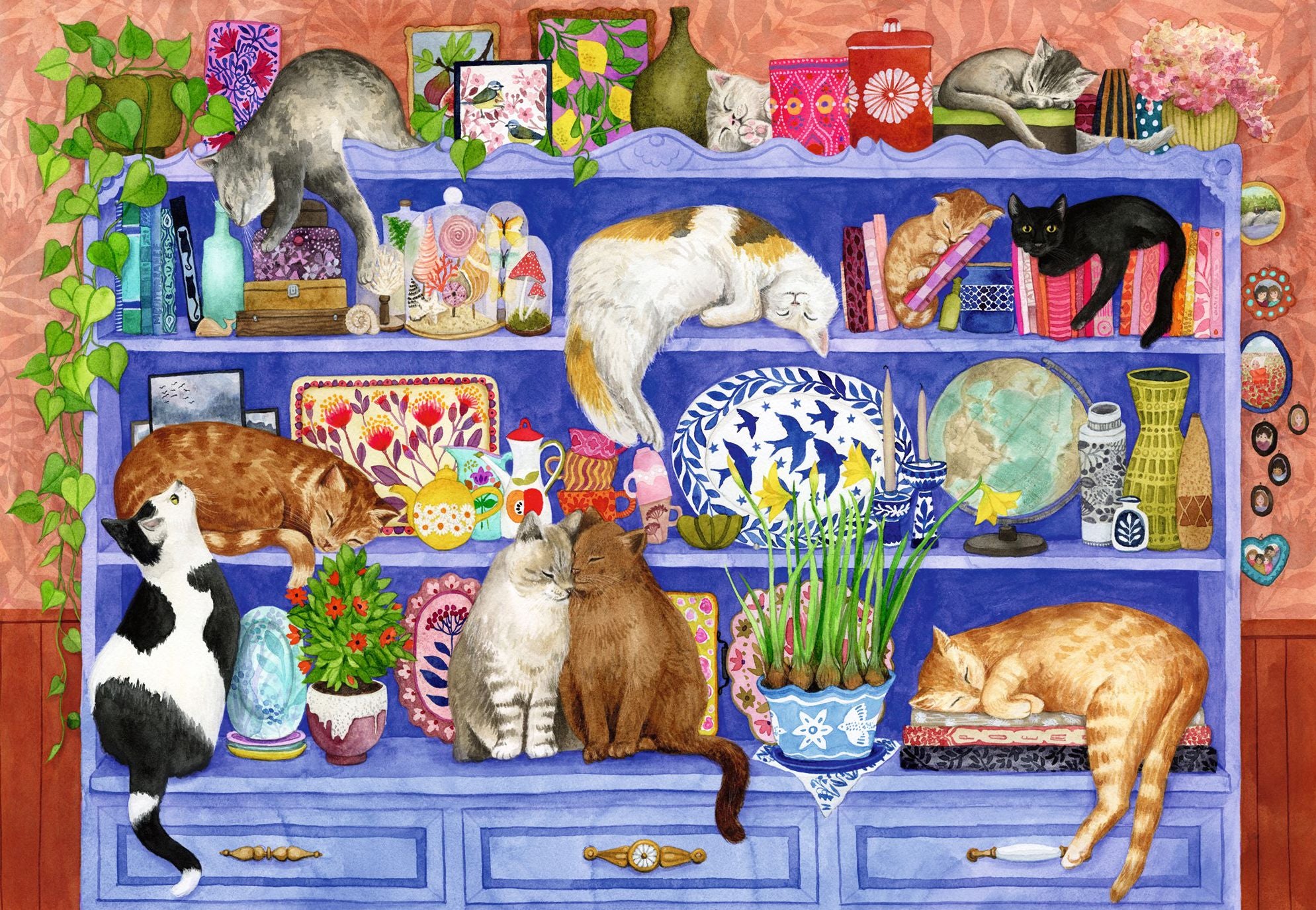 Cats on a Shelf XL 200 pc puzzle