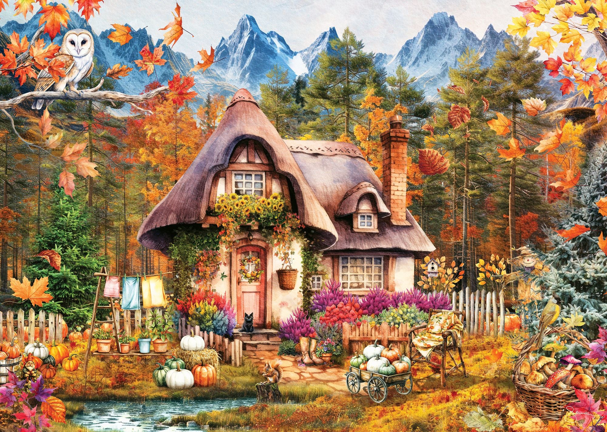 Pumpkin Cottage 1000 Piece Puzzle