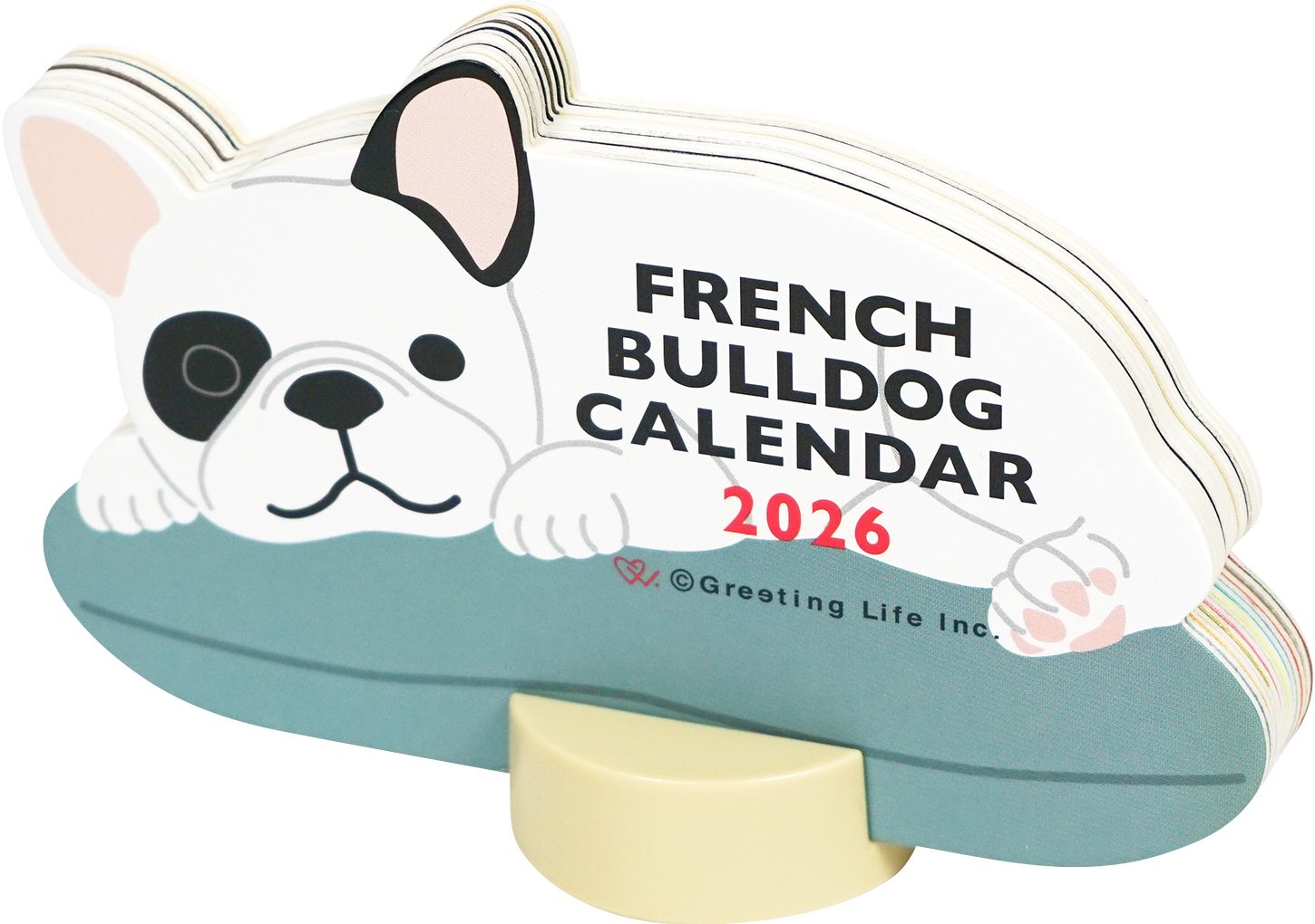2026 ANIMAL DIE CUT CALENDAR - FRENCH BULLDOG