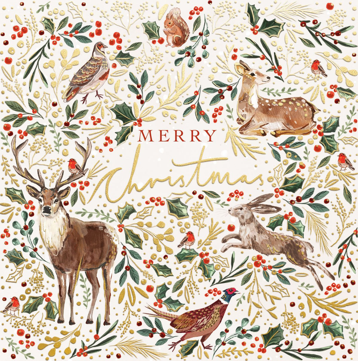 Merry Christmas Woodland Boxed Set of 12