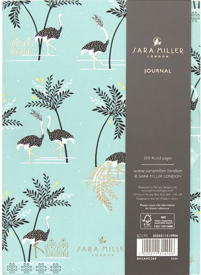 Sara Miller Savannah Fabric A5 Journal GO