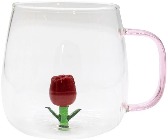Beauty and the Beast Rose Glass Mug