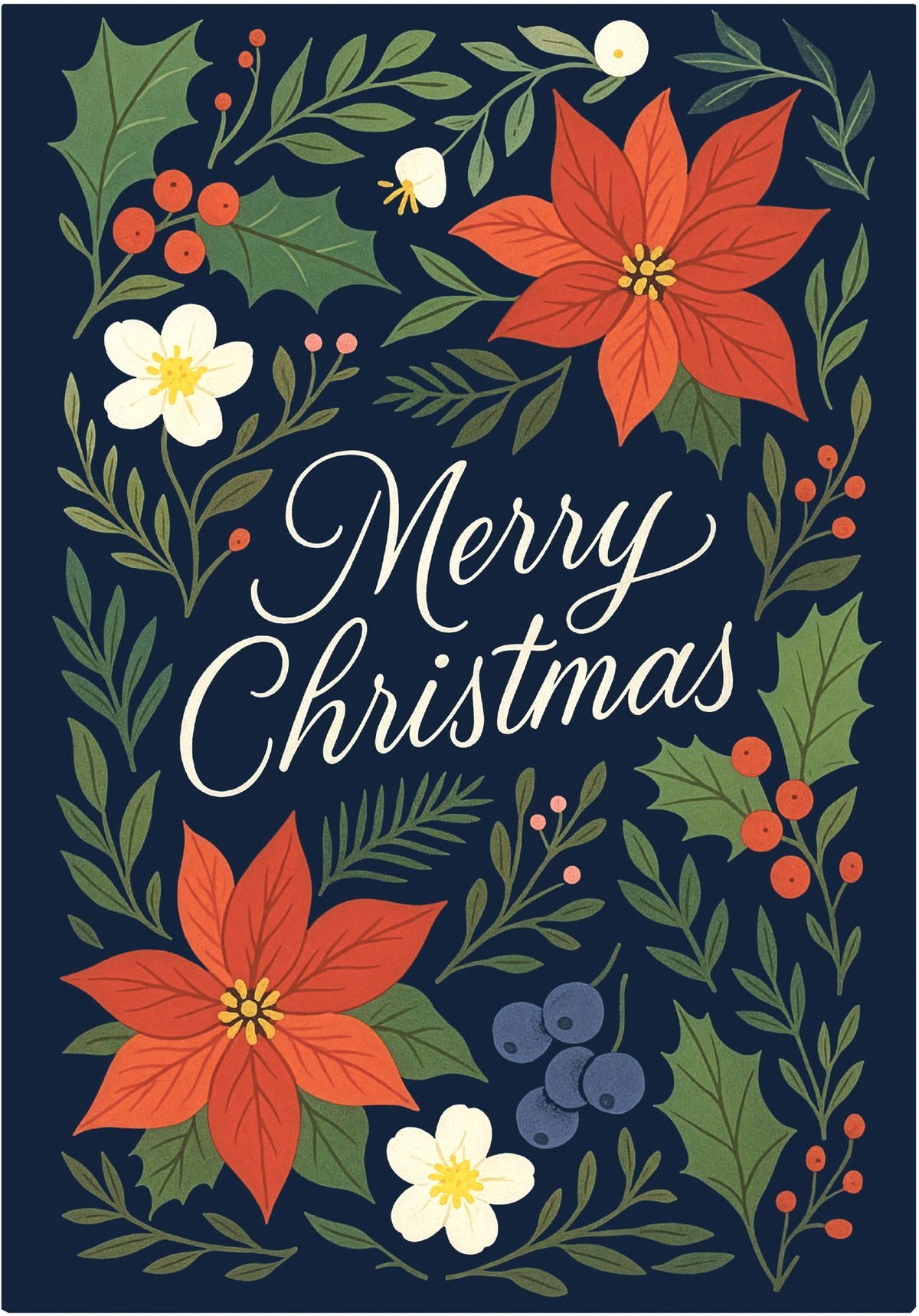 Merry Christmas Floral Tin Boxed Cards