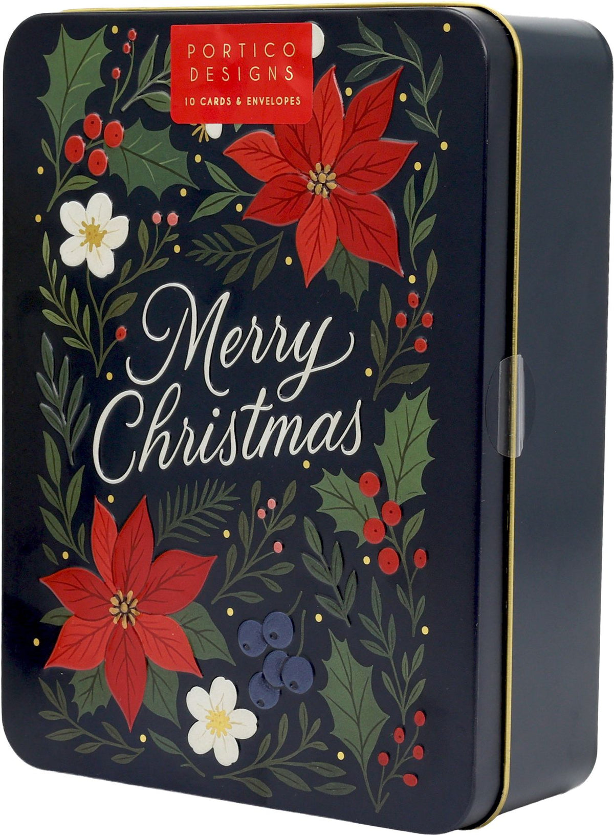 Merry Christmas Floral Tin Boxed Cards