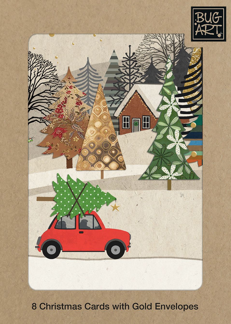 Christmas Tree Car Bug Art Boxed Set of 8