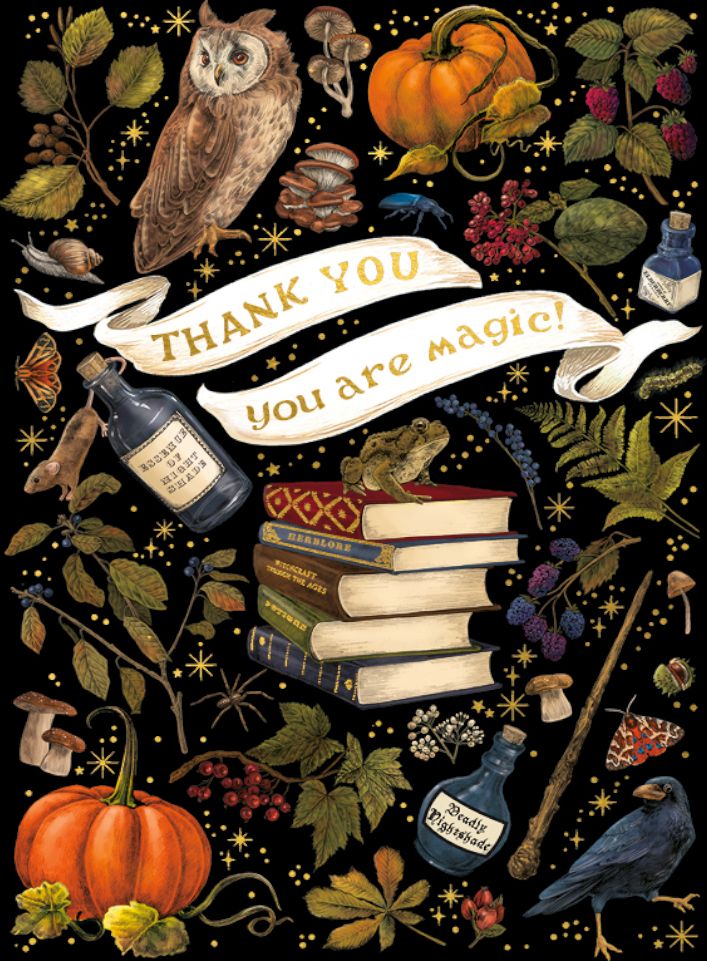 Witchcraft Book Mini Thank You Card
