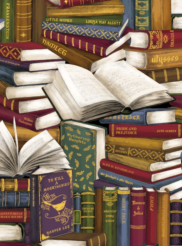 Book Stacks Mini Blank Card