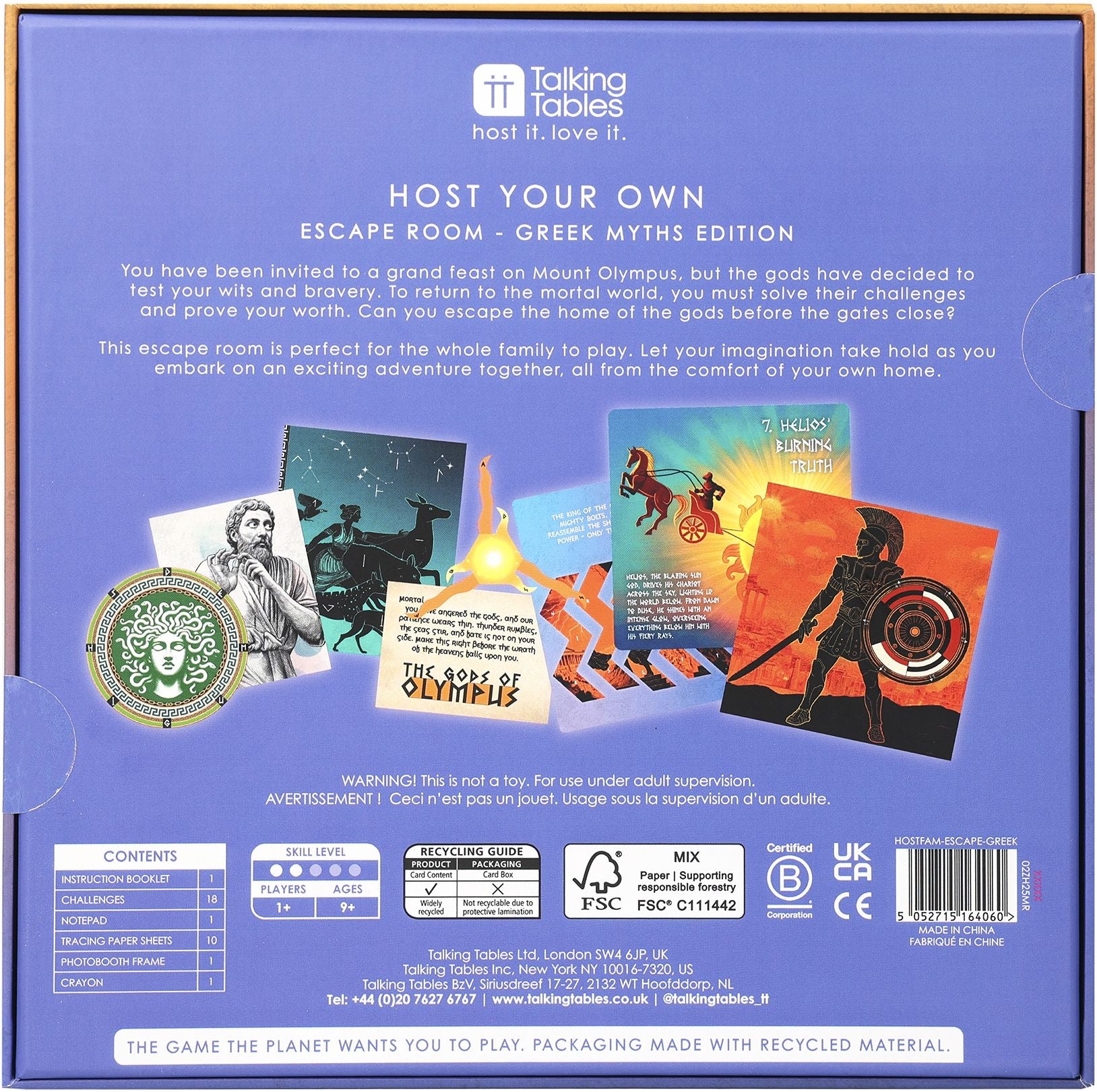 Host Your Own Family Escape Room-Greek Myths Edition by Talking Tables