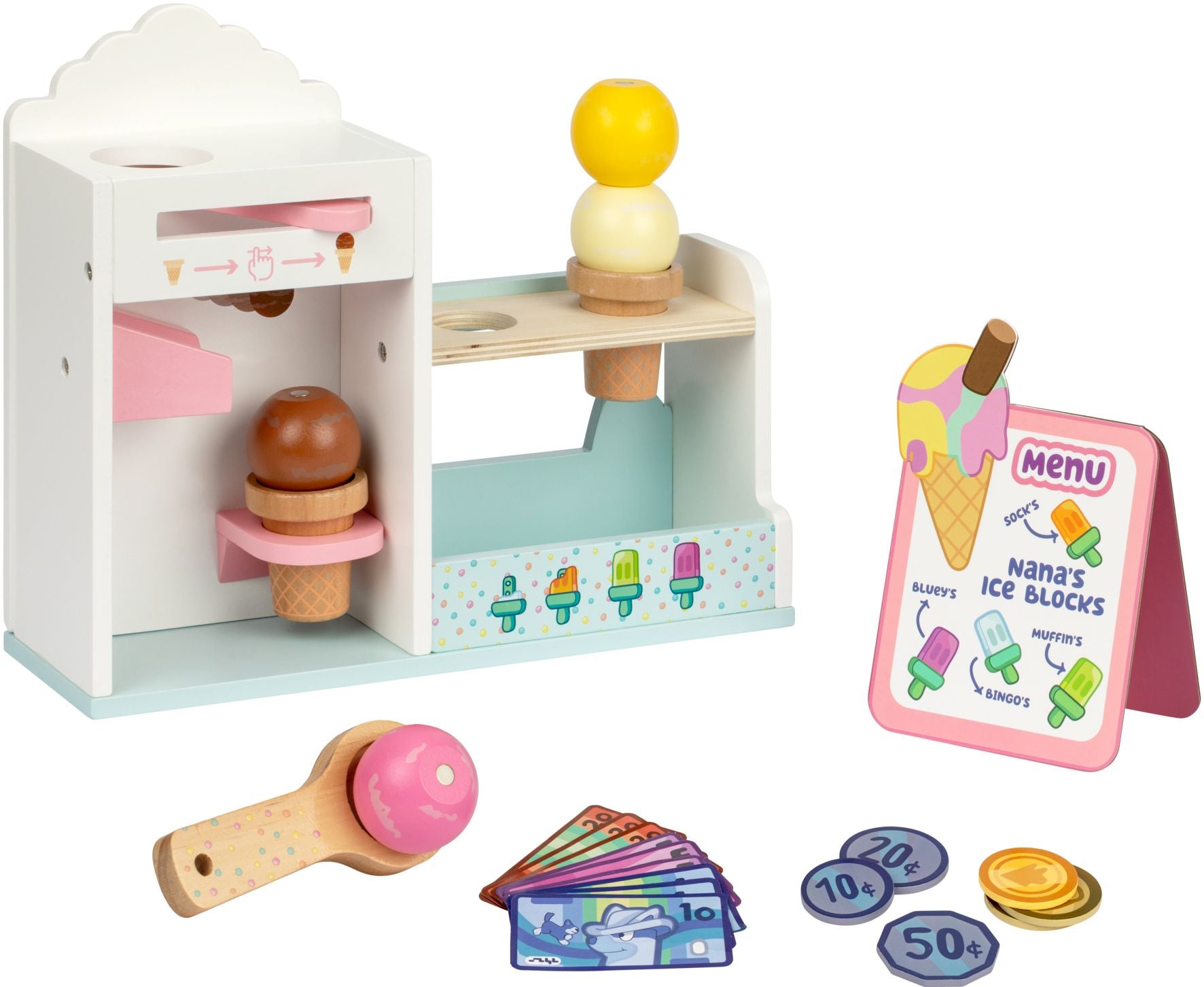 BLUEY WOODEN ICE CREAM CART