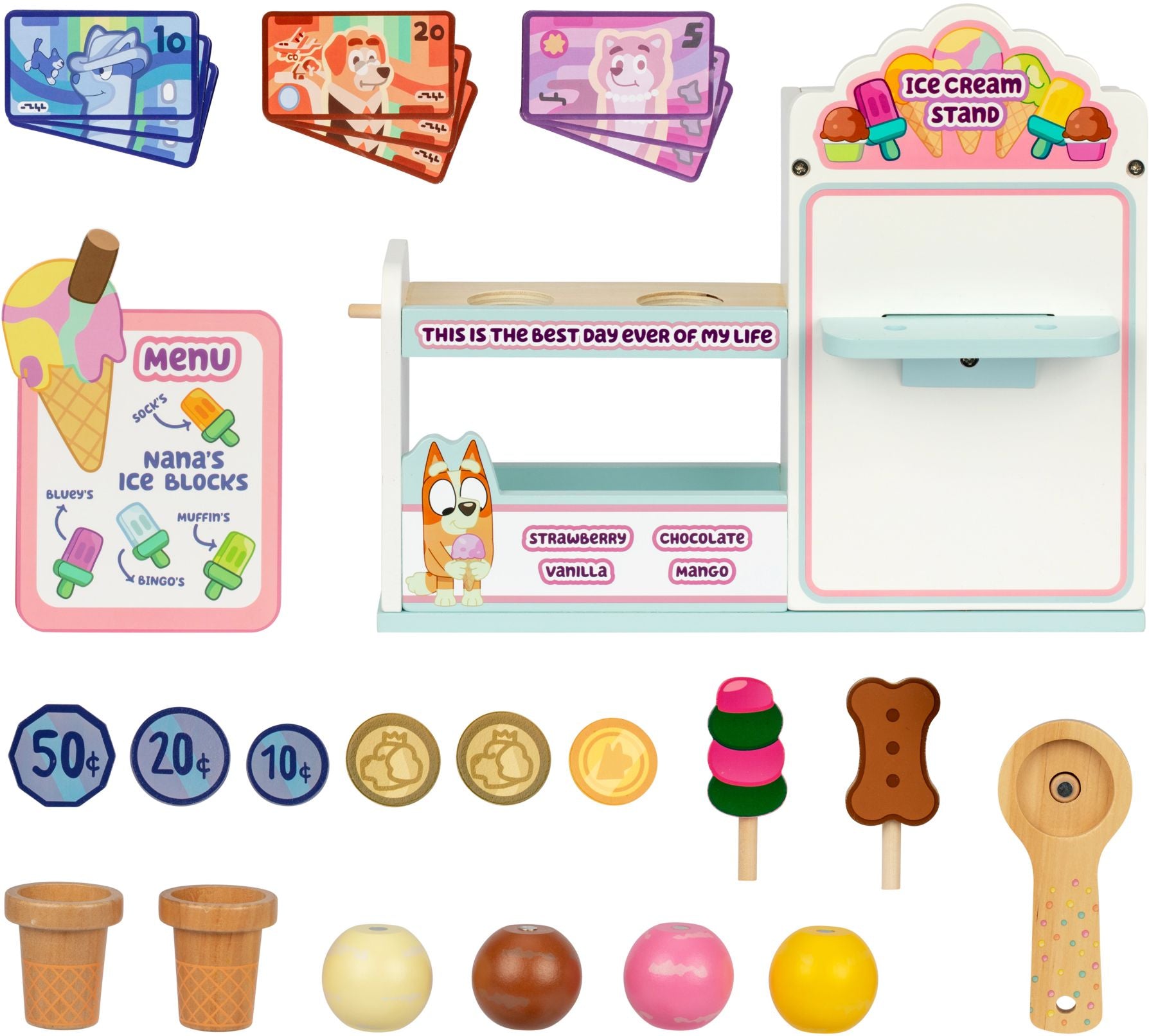 BLUEY WOODEN ICE CREAM CART