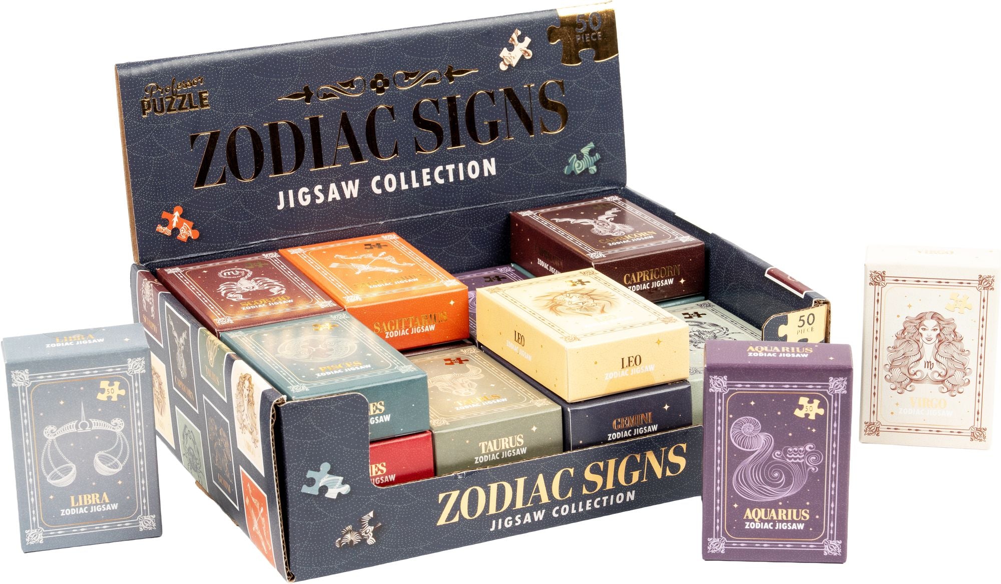 Zodiac Signs Jigsaw Collection- 24 Count Display