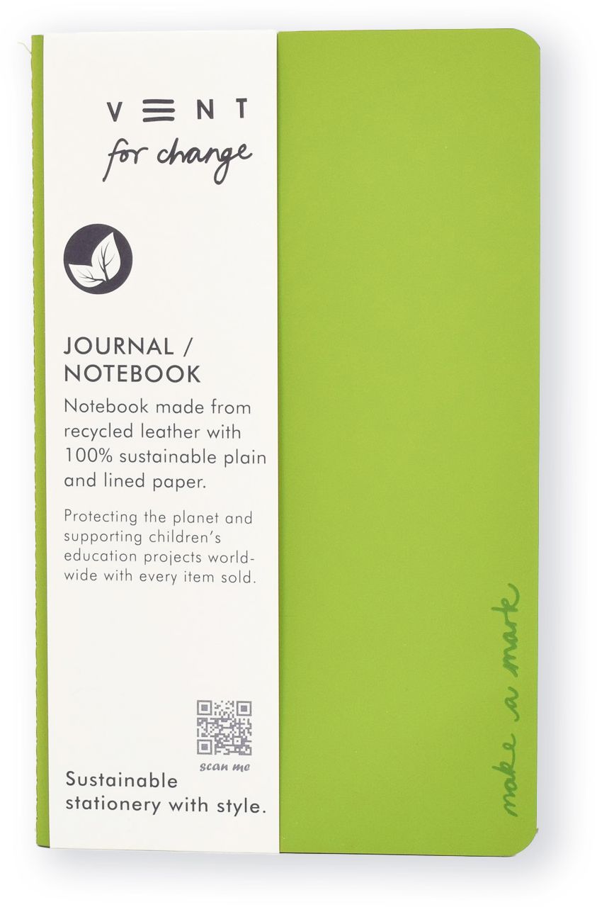 MAKE A MARK Medium Lined/Plain Notebook Green