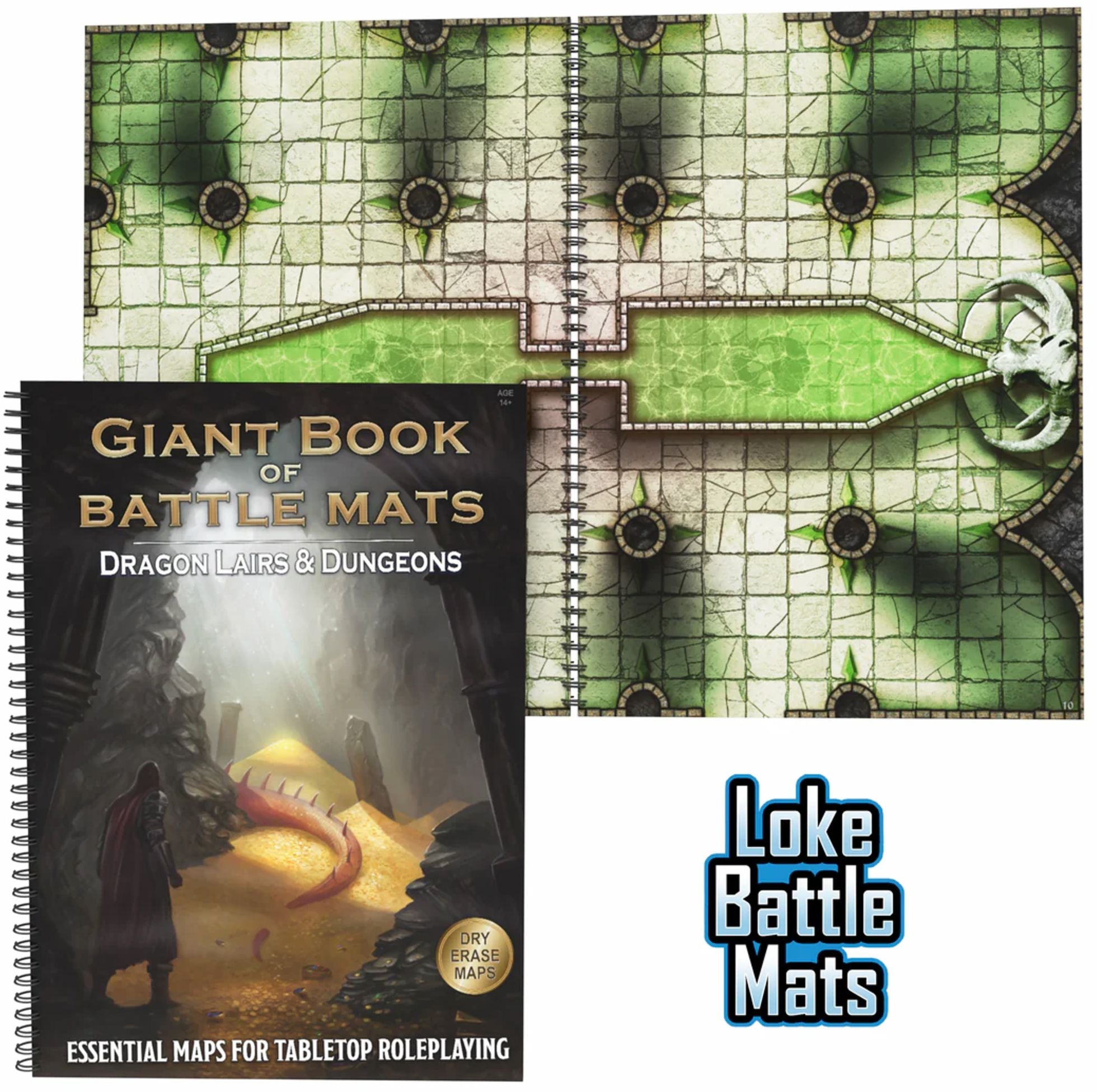 Giant Book of Battle Mats: Dragon Lairs & Dungeons by Loke