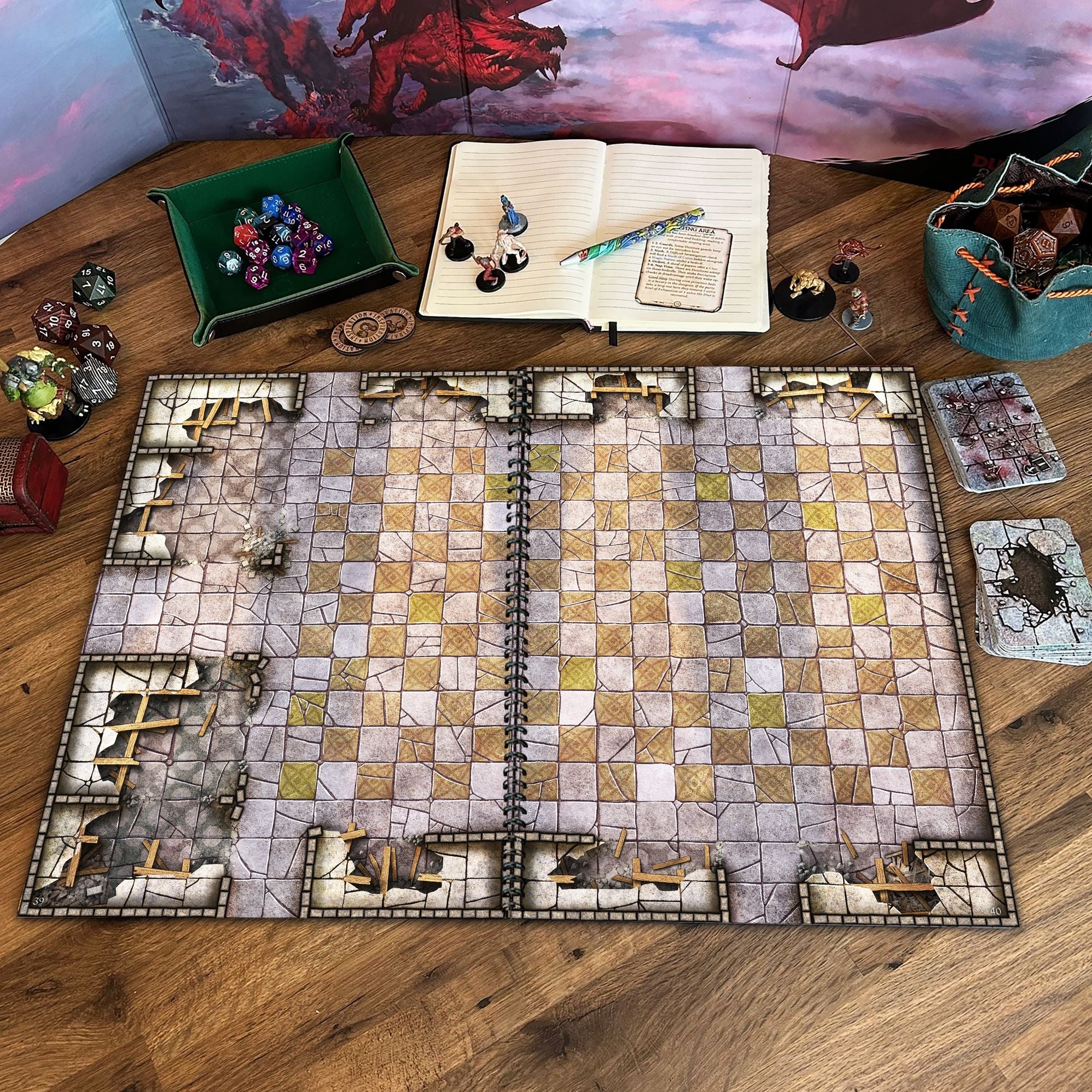 Giant Book of Battle Mats: Dragon Lairs & Dungeons by Loke