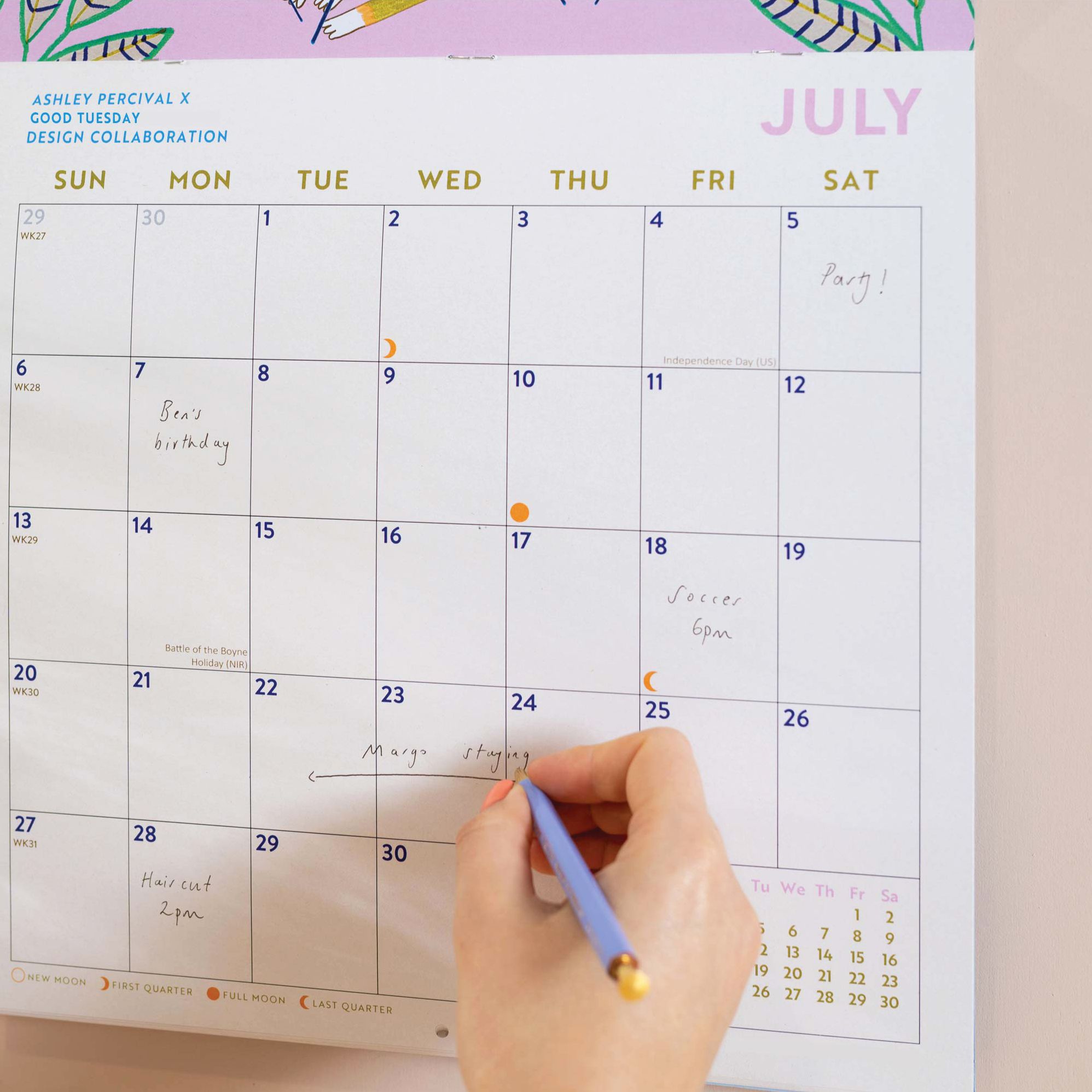 2026 Folk Animals Large Grid Art Calendar