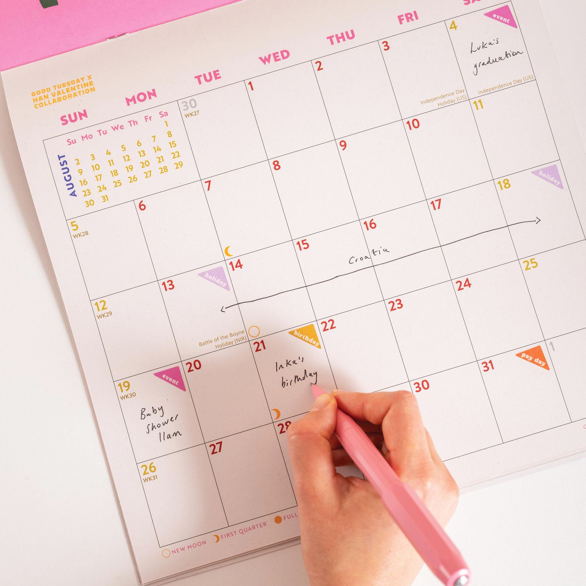 2026 Travel LP Calendar Large Grid Art Calendar