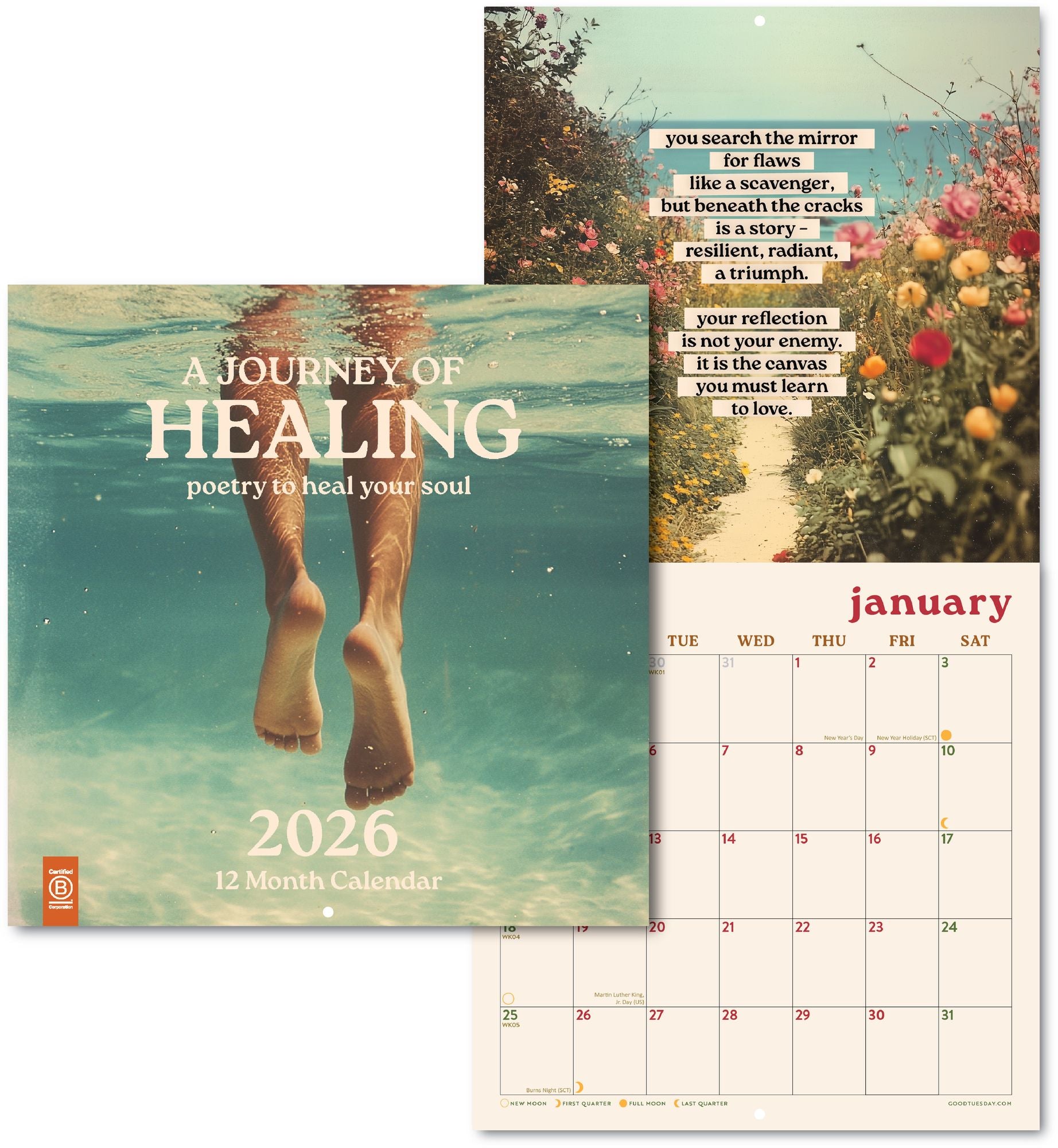 2026 Journey of Healing Large Grid Art Calendar