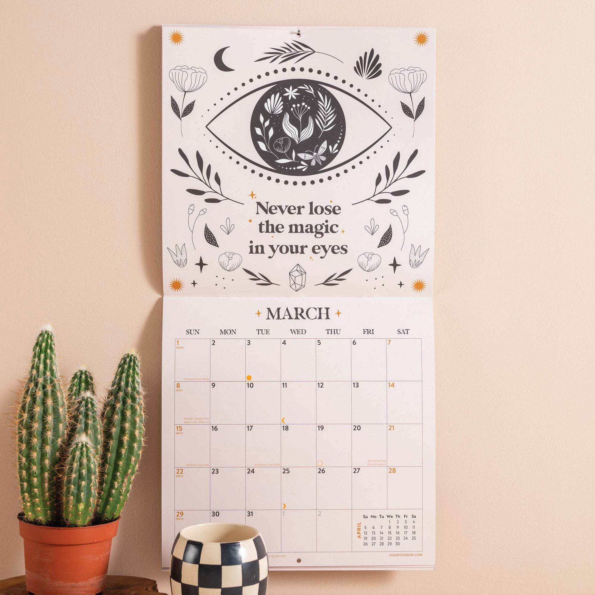 2026 Mystical Creatures Large Grid Art Calendar