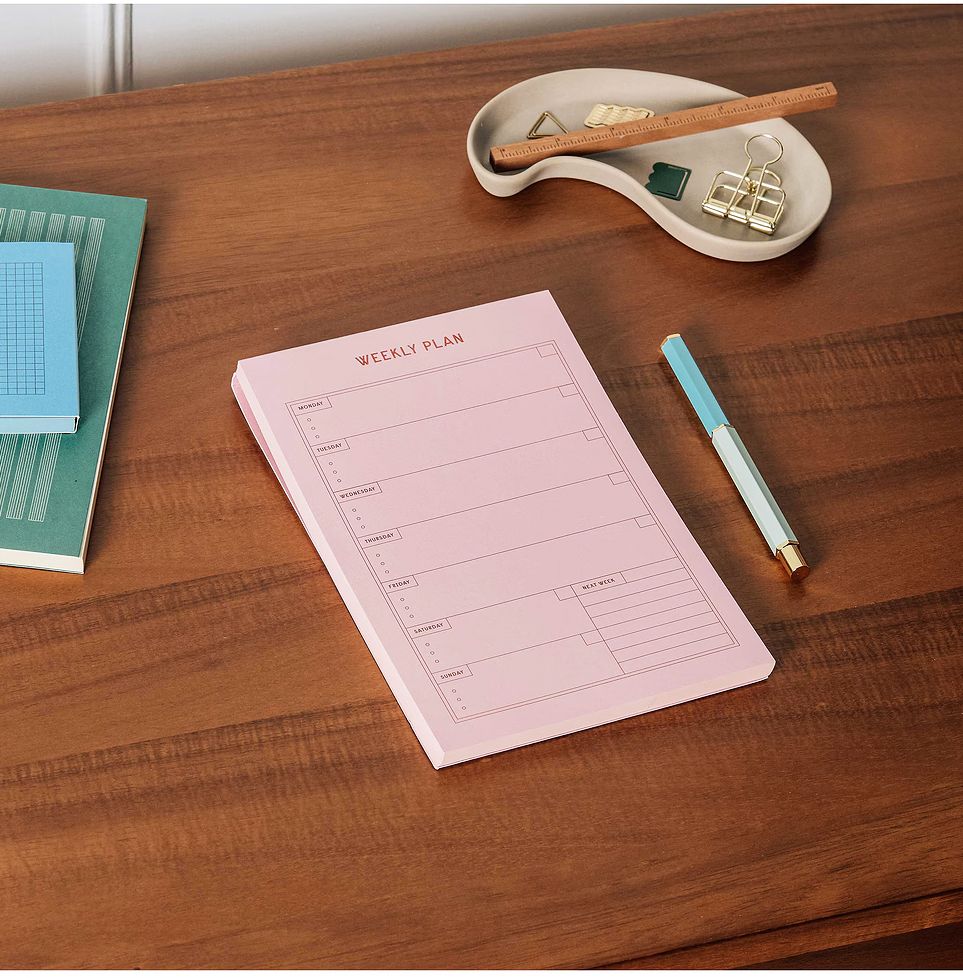 Productivity Weekly Listpad Pink