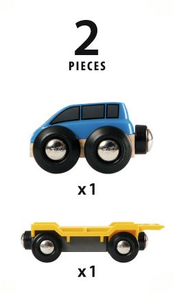BRIO World Wooden Railway Train Set Car Transporter
