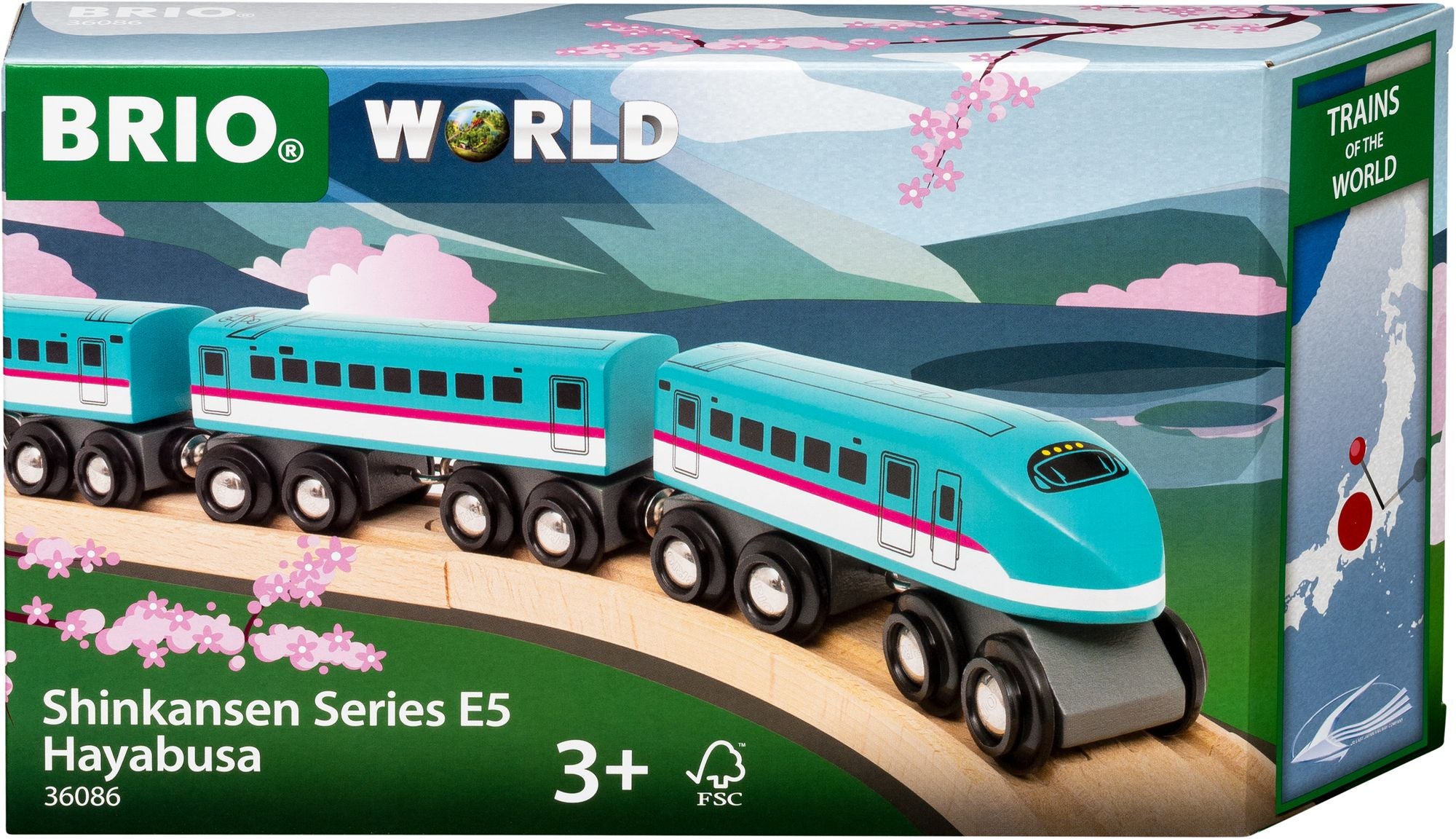 BRIO World Wooden Railway Train Set Shinkansen Hayabusa Set