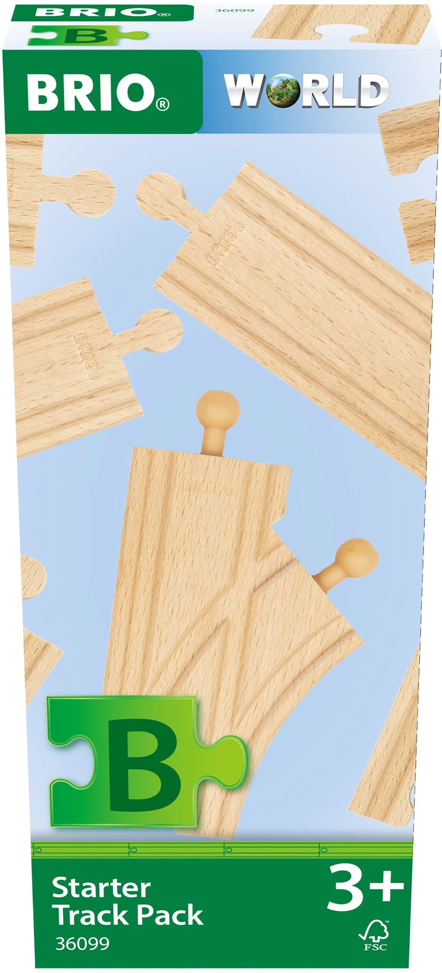BRIO World Wooden Railway Train Set Starter Track Pack