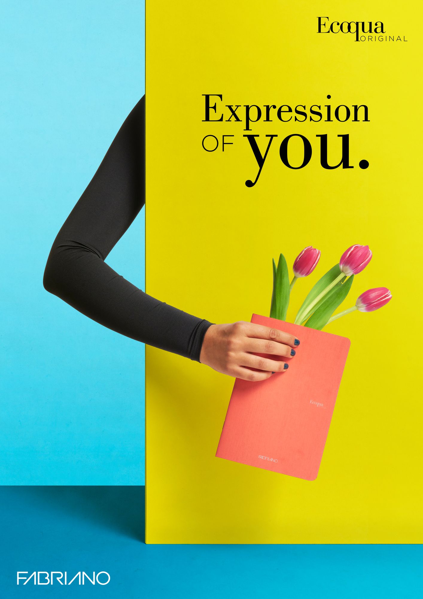 Ecoqua Original Notebook, A4, Staple-Bound, Graph, Cherry