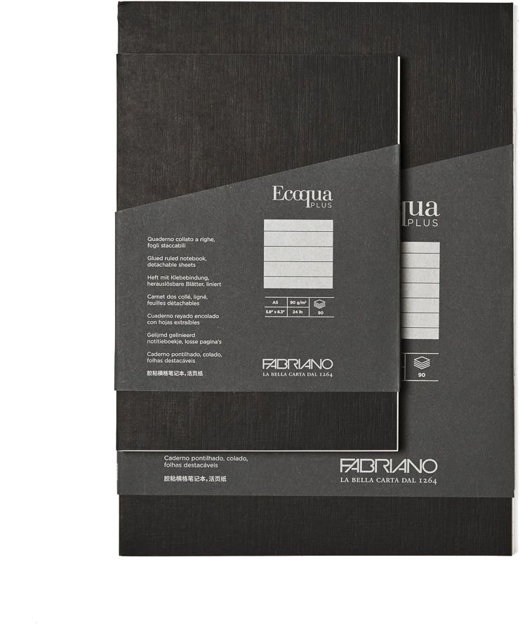 Ecoqua Plus Journal, A4, Glue-Bound, Lined, Black