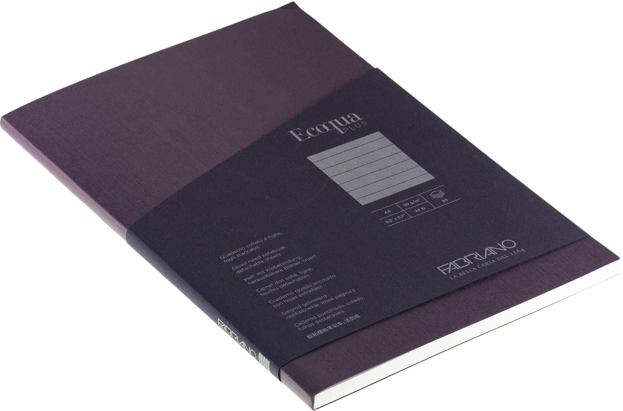 Ecoqua Plus Journal, A4, Glue-Bound, Lined, Wine