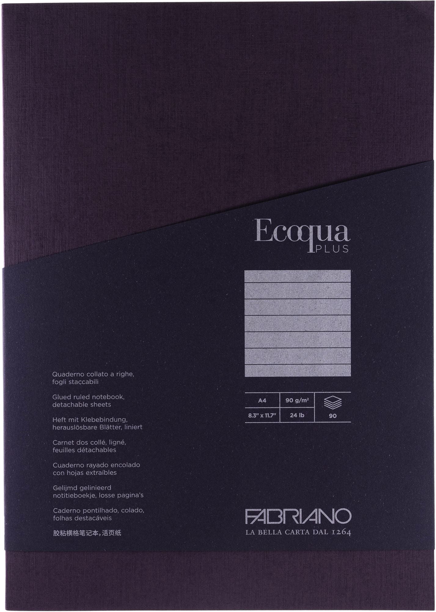 Ecoqua Plus Journal, A4, Glue-Bound, Lined, Wine