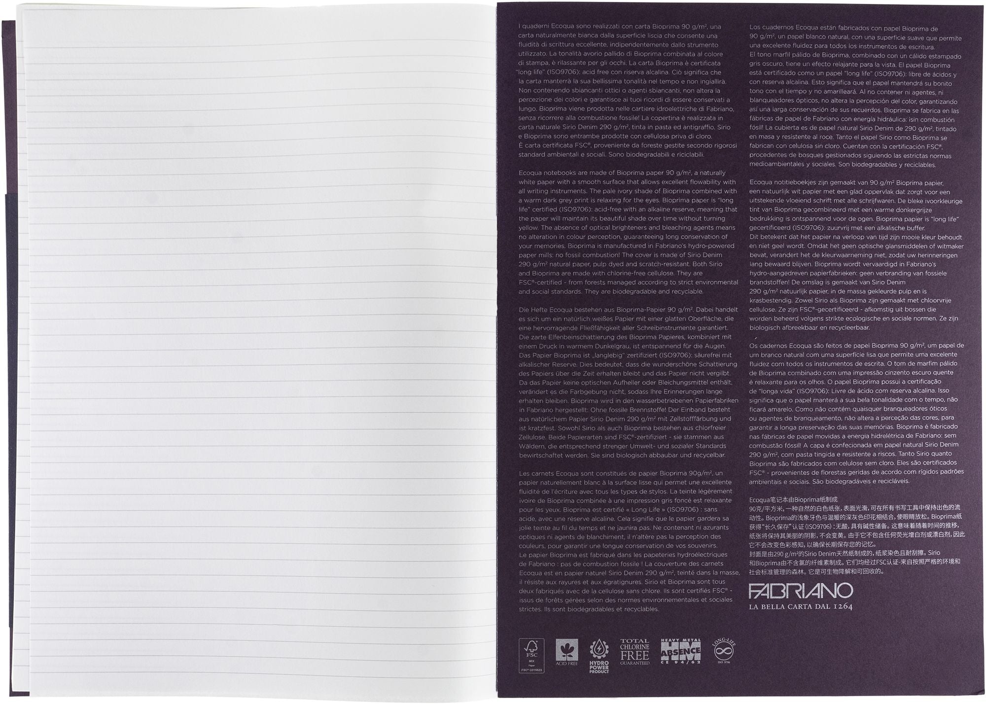 Ecoqua Plus Journal, A4, Glue-Bound, Lined, Wine