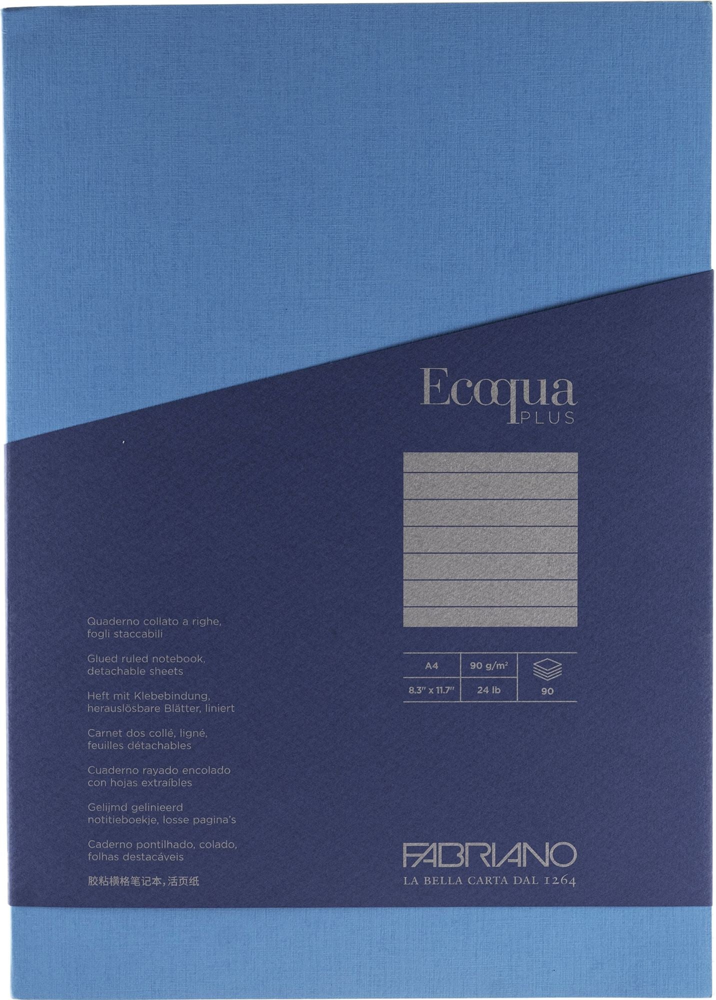 Ecoqua Plus Journal, A4, Glue-Bound, Lined, Turquoise