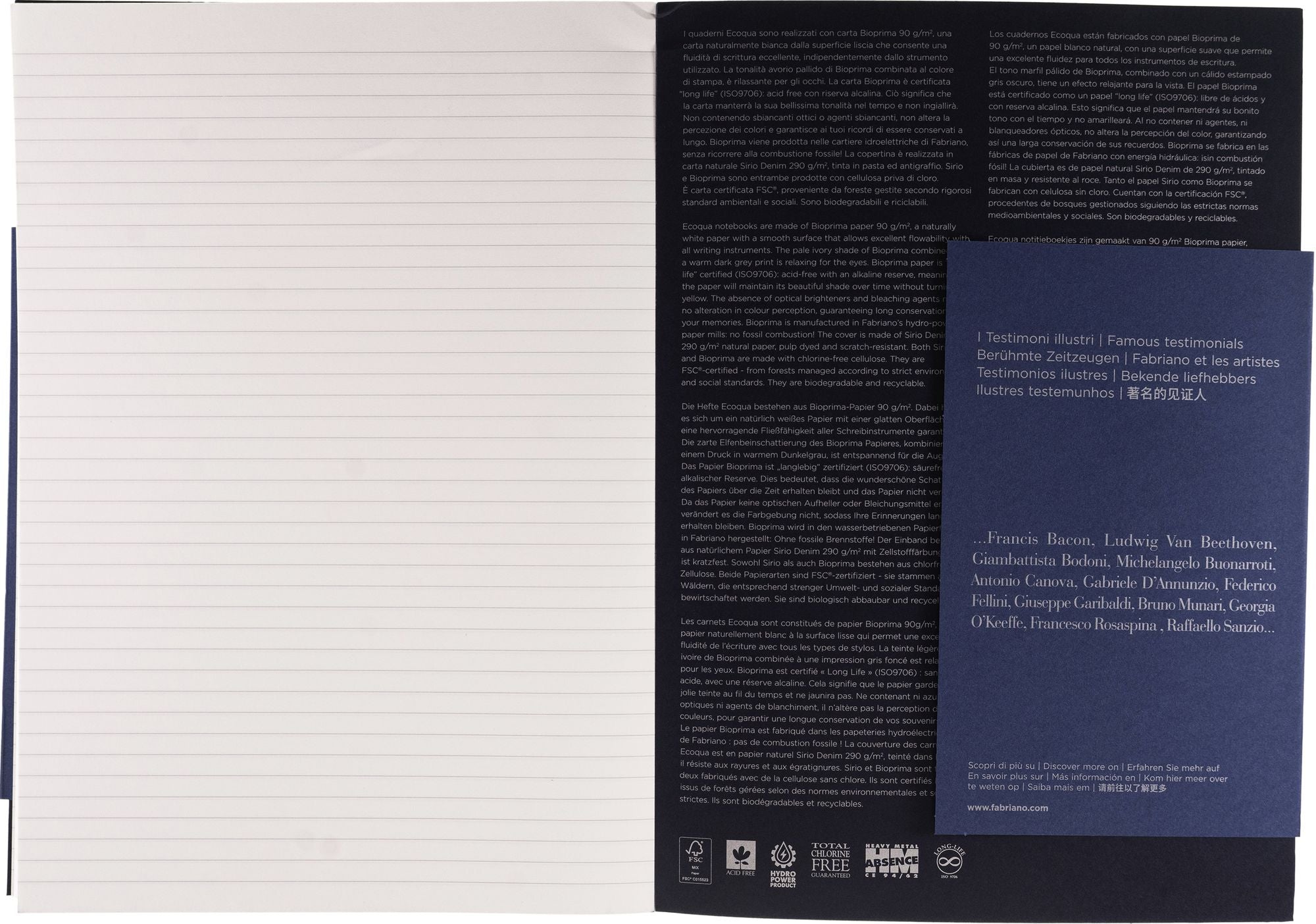 Ecoqua Plus Journal, A4, Glue-Bound, Lined, Navy