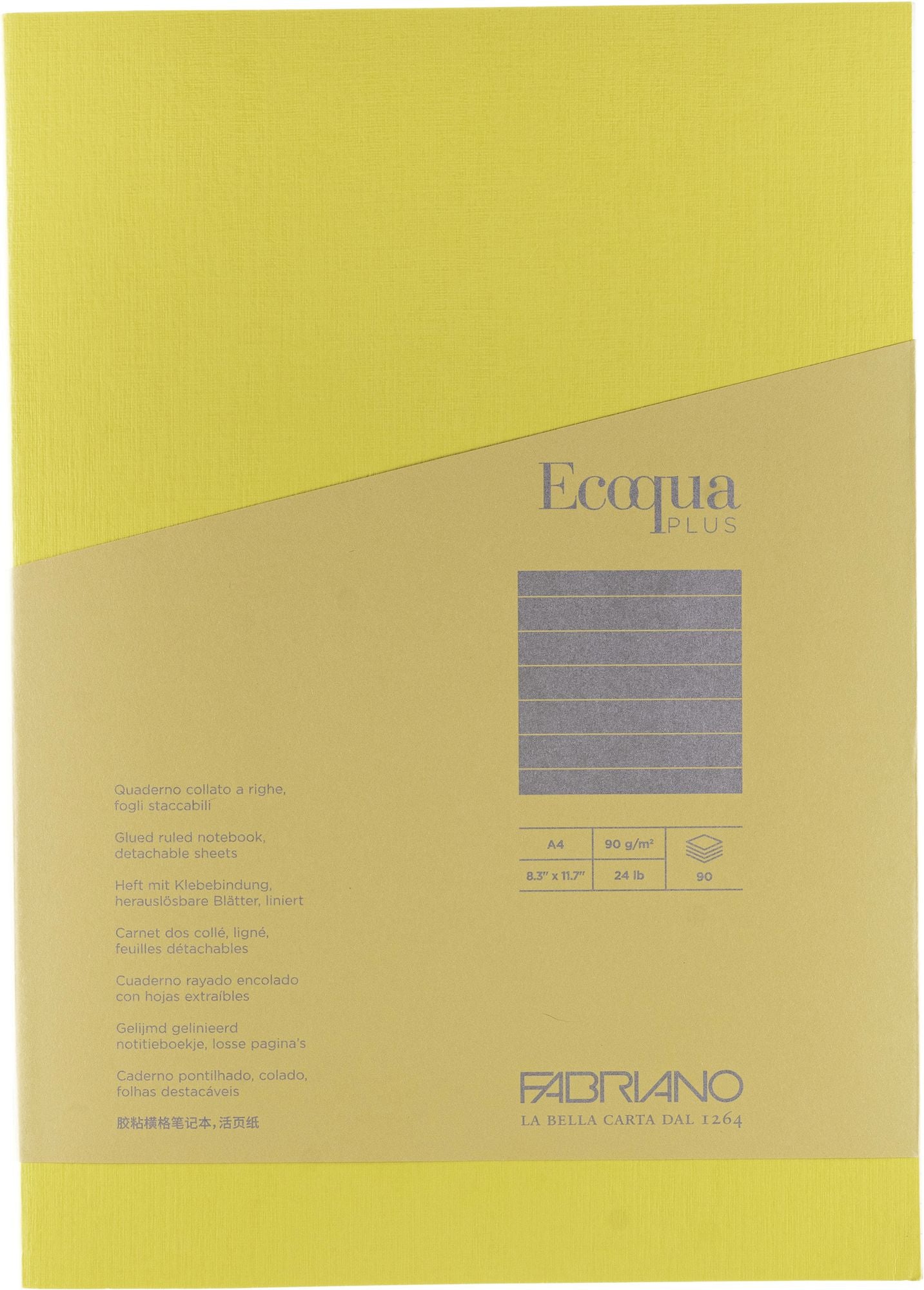 Ecoqua Plus Journal, A4, Glue-Bound, Lined, Yellow