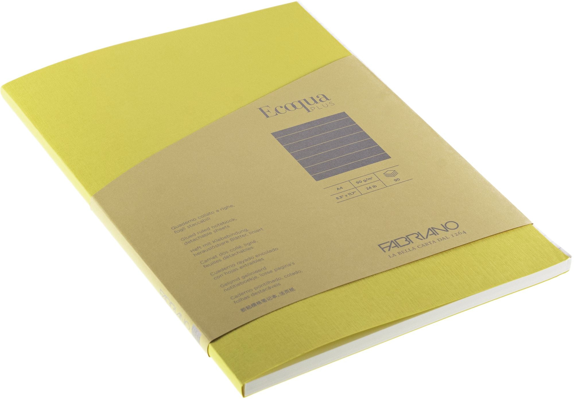 Ecoqua Plus Journal, A4, Glue-Bound, Lined, Yellow