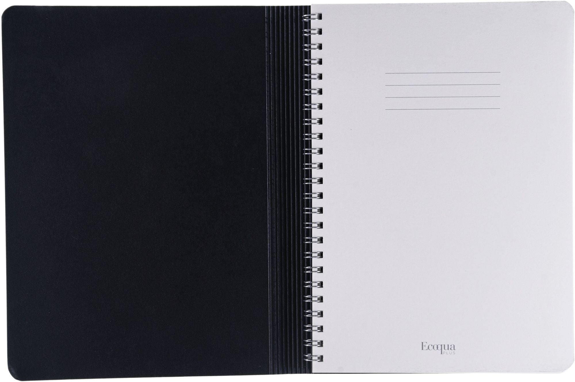 Ecoqua Plus Journal, A5, Hidden Spiral-Bound, Dotted, Black