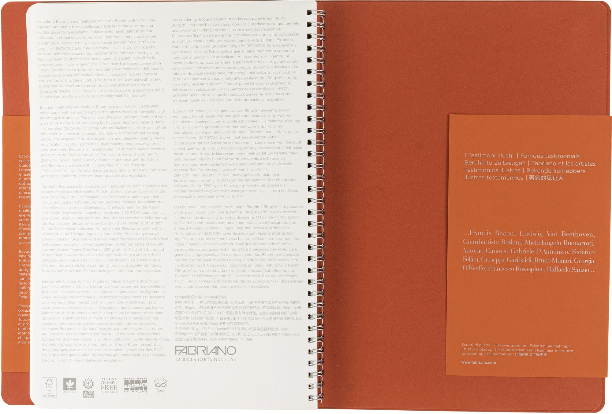 Ecoqua Plus Journal, A4, Hidden Spiral-Bound, Dotted, Red