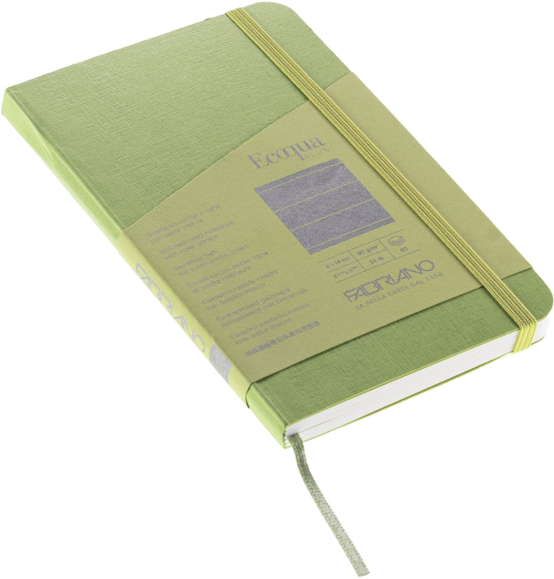 Ecoqua Plus Journal, 3.5 x 5.5, Stitch-Bound, Lined, Lime