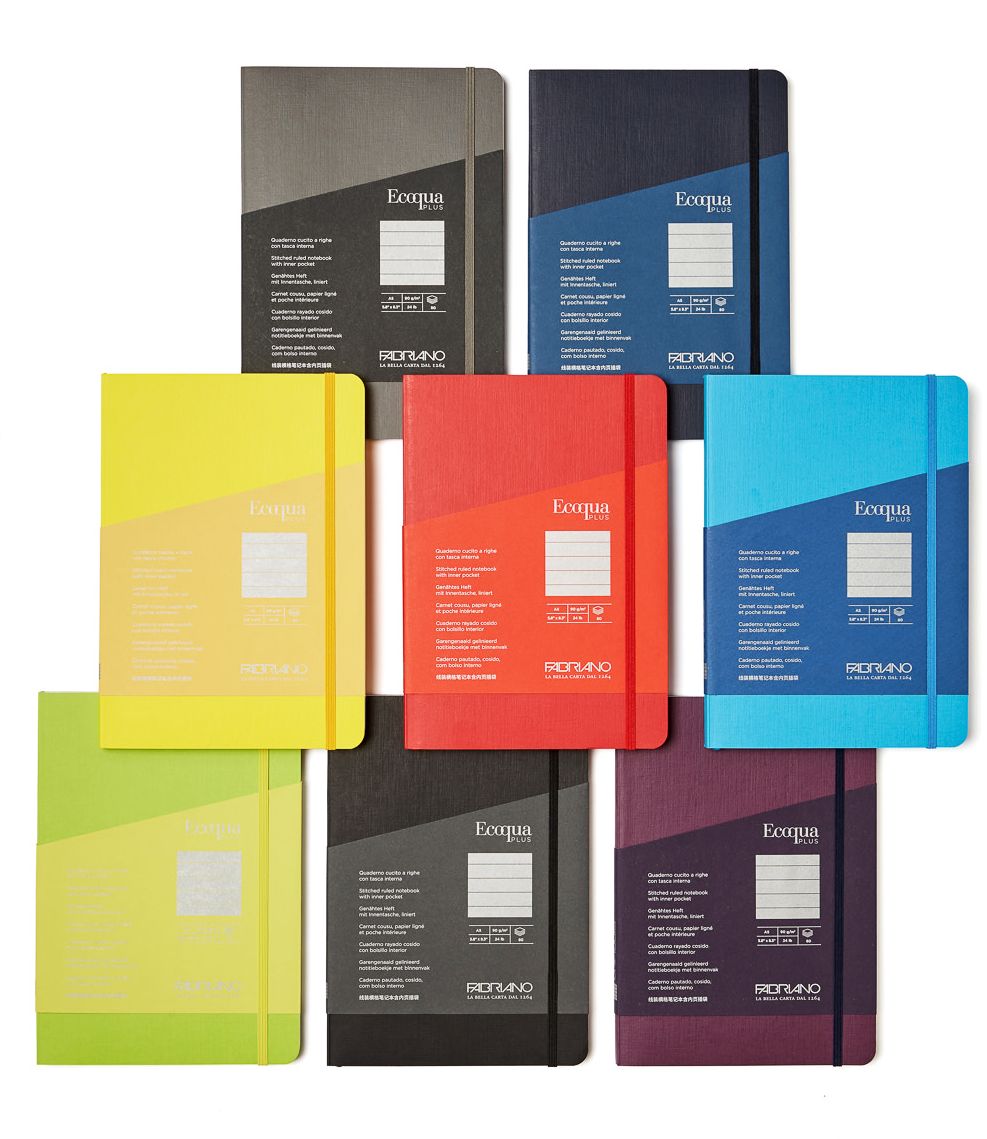 Ecoqua Plus Journal, 3.5 x 5.5, Stitch-Bound, Lined, Grey