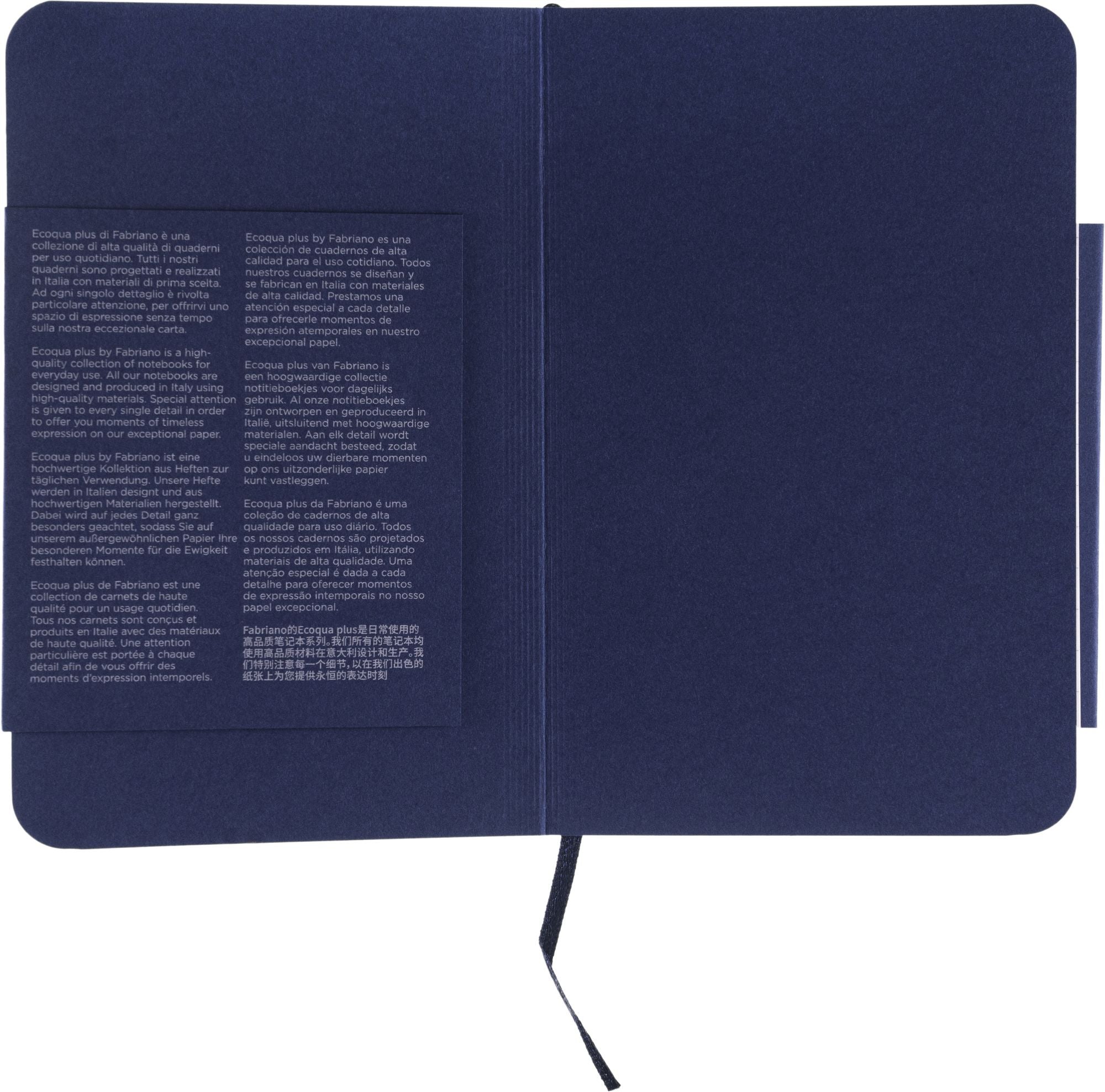 Ecoqua Plus Journal, 3.5 x 5.5, Stitch-Bound, Lined, Navy