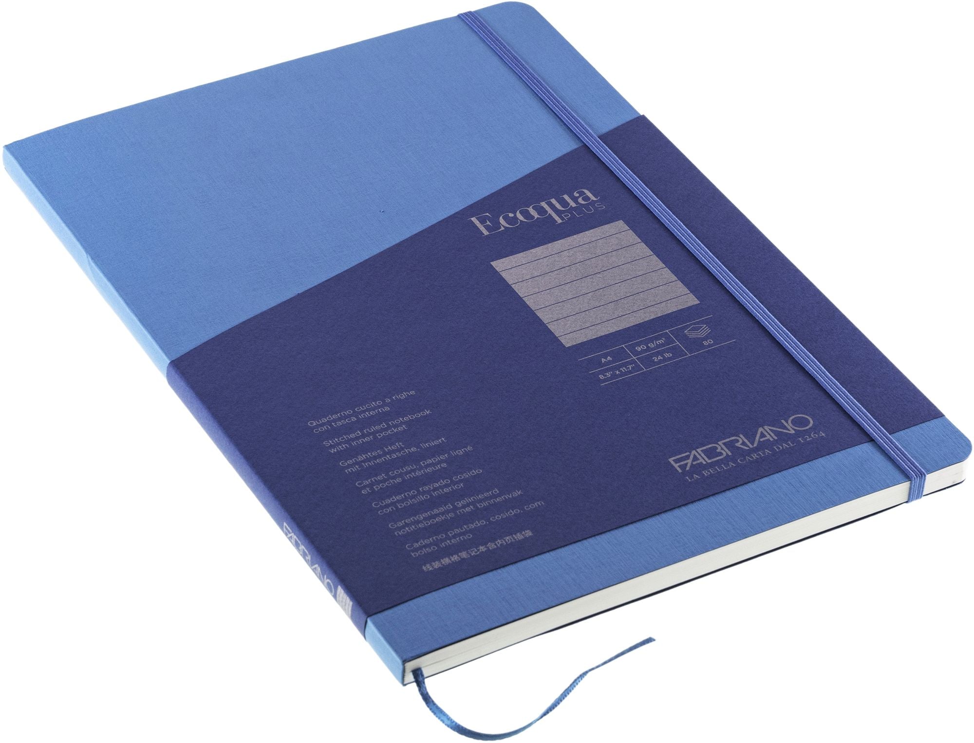 Ecoqua Plus Journal, A4, Stitch-Bound, Lined, Turquoise